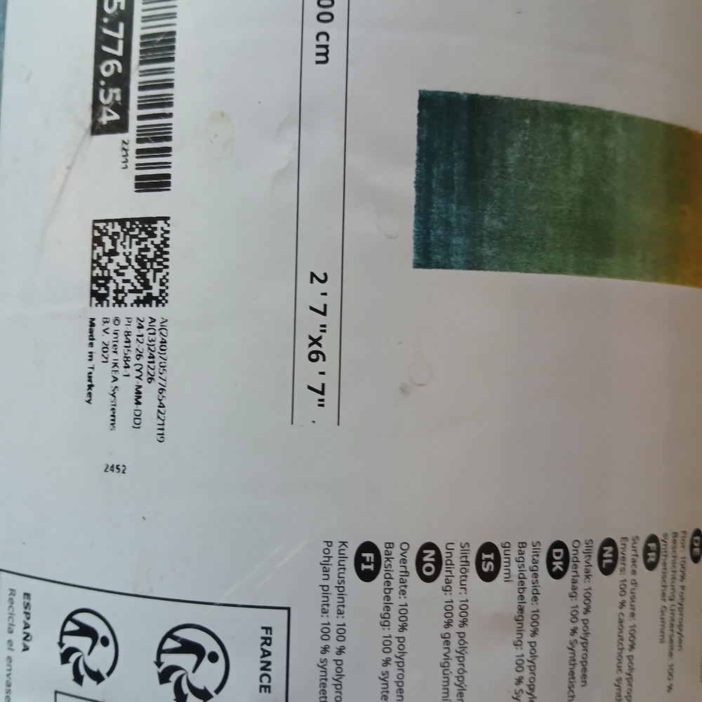 NEW IKEA HOTELLRUM Beautiful 6'7 x 2'7 Area Rug only opened for pictures. The - Picture 4 of 16